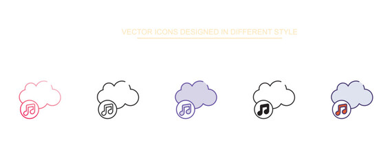 Cloud Music icon design with white background stock illustration