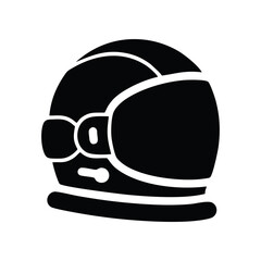 Fototapeta premium Black and white illustration of an astronaut helmet.