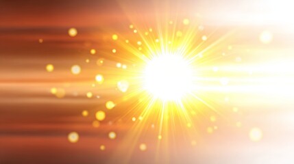 Obraz premium Radiant Burst of Ethereal Light with a Golden Glow Expanding Across a Celestial Landscape