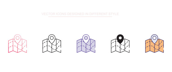 Map icon design with white background stock illustration