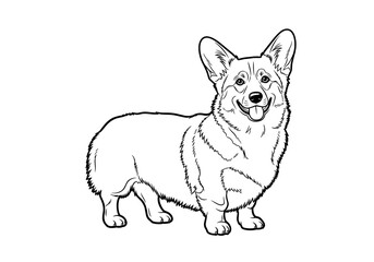 Happy Corgi standing proudly with a cheerful expression