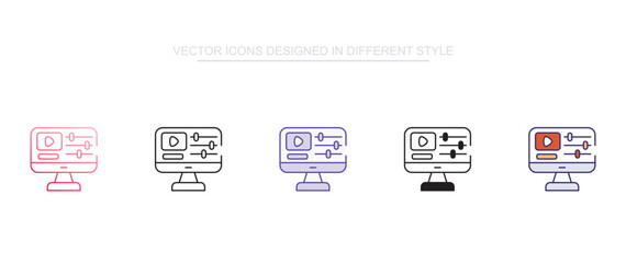 Controller icon design with white background stock illustration