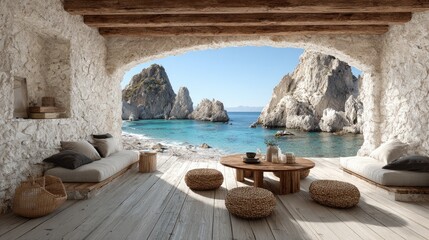 Beachfront patio with ocean views