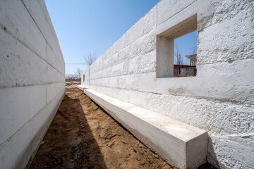 Foundation walls under construction