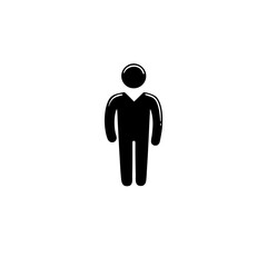 Minimalist Black Stick Figure Icon - Rounded Thick Shape Vector PNG - Infographic Person Symbol