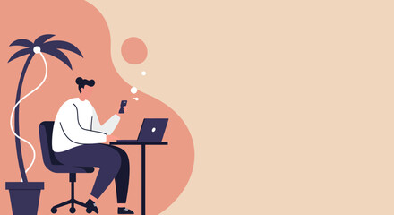 Modern person using laptop and smartphone, illustrating remote work, online communication, or digital creativity. Ideal for technology, business, or lifestyle content.