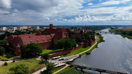 Naklejka premium Castle view from above fortress Malbork Poland