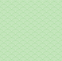 Green Japanese Wave Pattern Background Vector