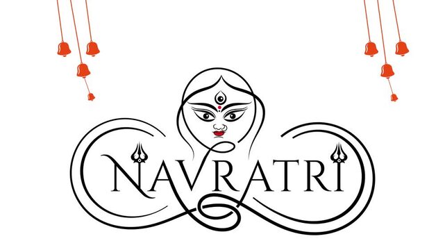 Celebrate Navratri festival with this elegant modern graphic design art