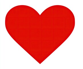 A solid red heart shape on a white background.  It has a subtle textured pattern