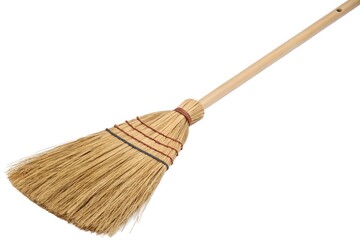 broom on a white background