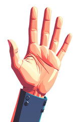 outstretched male hand gesture cartoon vector illustration