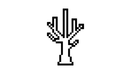 Fototapeta premium Pixelated hand icon with transparent background