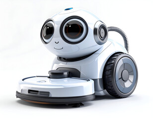 Cute Robot Vacuum Cleaner Illustration