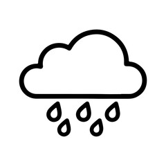 Rain cloud icon with transparent background