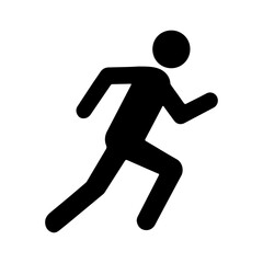 Running man icon with transparent background