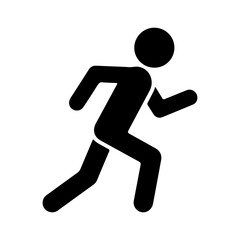 Running man icon with transparent background