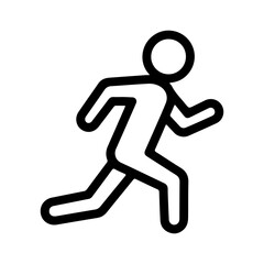 Running man outline icon with transparent background