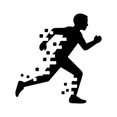 Obraz premium Running man silhouette with transparent background