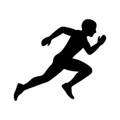 Running man silhouette with transparent background