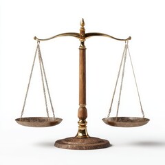 Antique Gold and Wood Balance Scale Symbolizing Justice and Fairness