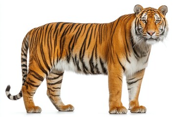 Fototapeta premium Full shot of a tiger standing tall