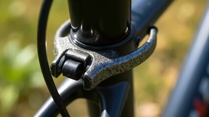 Obraz premium Close up view of bicycle brake components