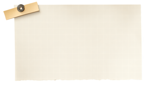 Beige Paper Wooden Clip Top Left Corner White Background Vintage Note Design