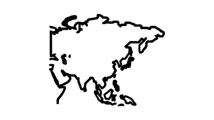 Southeast Asia map outline with transparent background