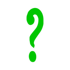 Green question mark isolated on transparent background