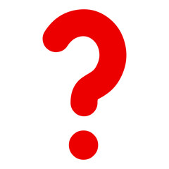 Red question mark isolated on transparent background
