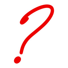 Red question mark isolated on transparent background