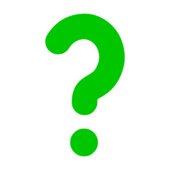 Green question mark isolated on transparent background