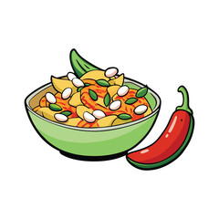 Vibrant papaya salad with chili and peanuts banner design for food advertising