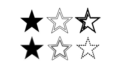 Obraz premium Star shapes collection with transparent background