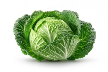 Obraz premium Savoy cabbage standing on white background