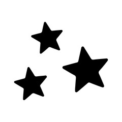 Obraz premium Three black stars with transparent background