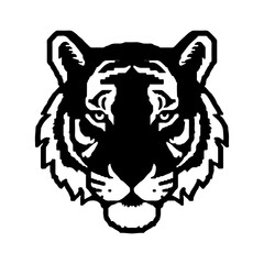 Tiger head portrait with transparent background