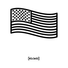 United States flag waving with transparent background