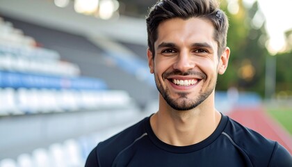 Naklejka premium Portrait of a smiling man outdoors