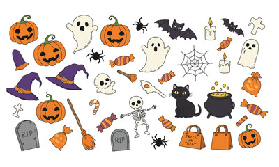 Fun Halloween Doodle Icon Set