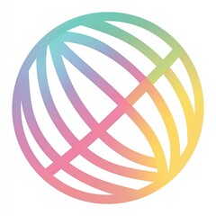 Pastel-colored, circular graphic with radiating lines