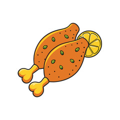 Flavorful tandoori chicken legs with zesty lemon and aromatic spices presentation