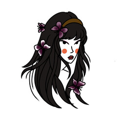 Girl with long black hair