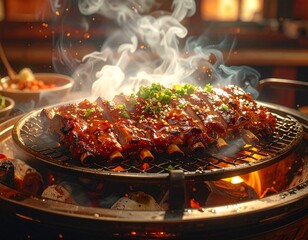 巨大なカルビ焼肉