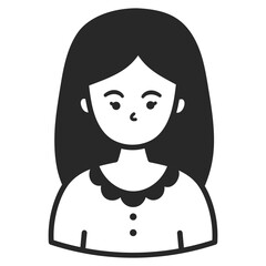 A woman. Portraits of people black outline stroke. Vector pictures of avatar icon.