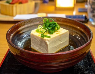 薬味の乗った豆腐