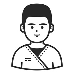A medical professional. Portraits of people black outline stroke. Vector pictures of avatar icon.