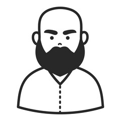 A bald man. Portraits of people black outline stroke. Vector pictures of avatar icon.