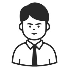 Business man. Portraits of people black outline stroke. Vector pictures of avatar icon.
